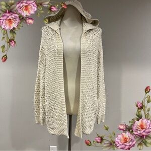 Garage Cream Hooded long sleeve oversized open cardigan Sweater